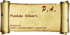 Puskás Albert névjegykártya