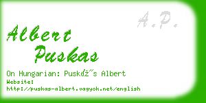 albert puskas business card